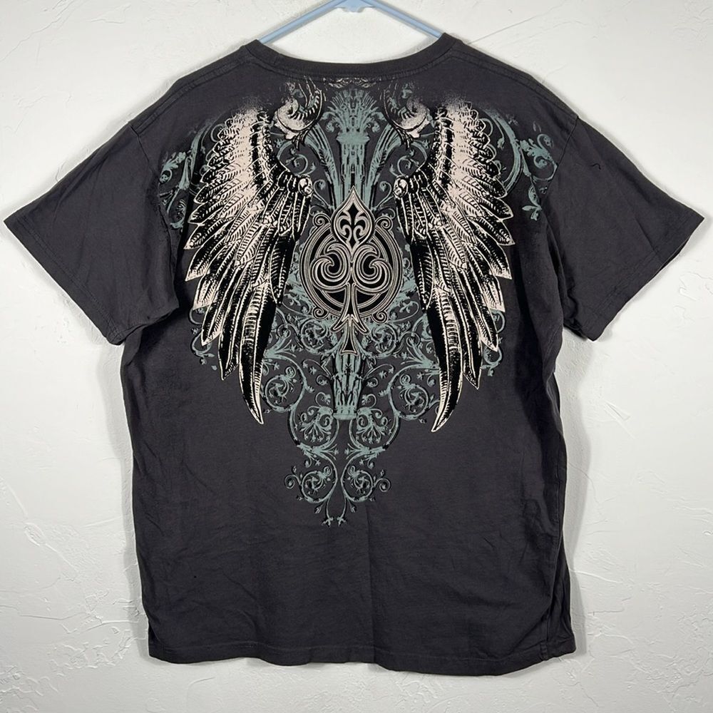 Nobility Affliction Y2k Dark Gray Graphic Grunge Tee Men Size Xl - Euc — image 7 of 8